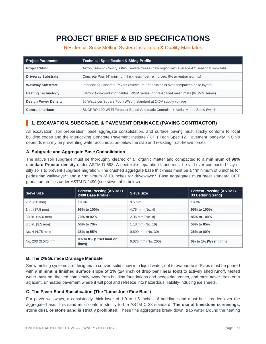 Heated driveway contractor brief Cuyahoga Falls — slide 1